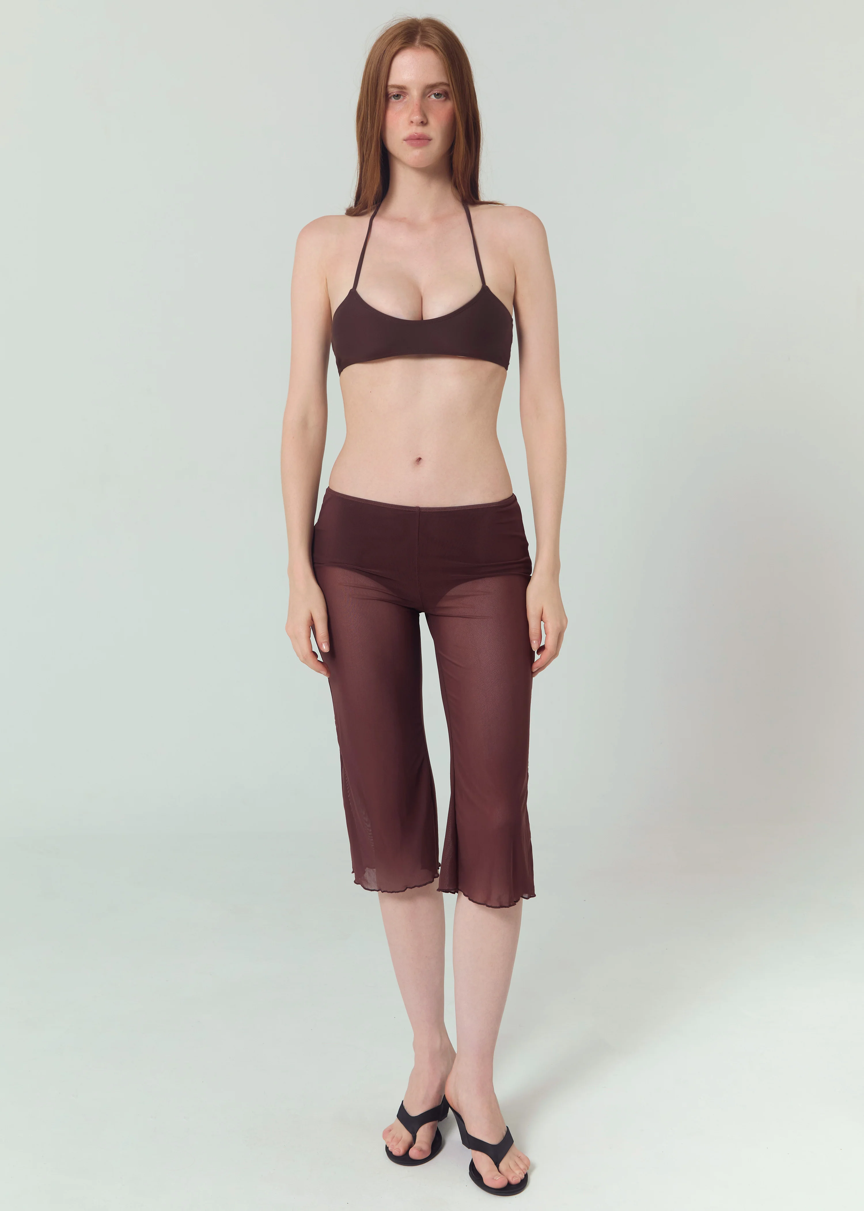 CAPRI MESH PANTS - BROWN - Image 2