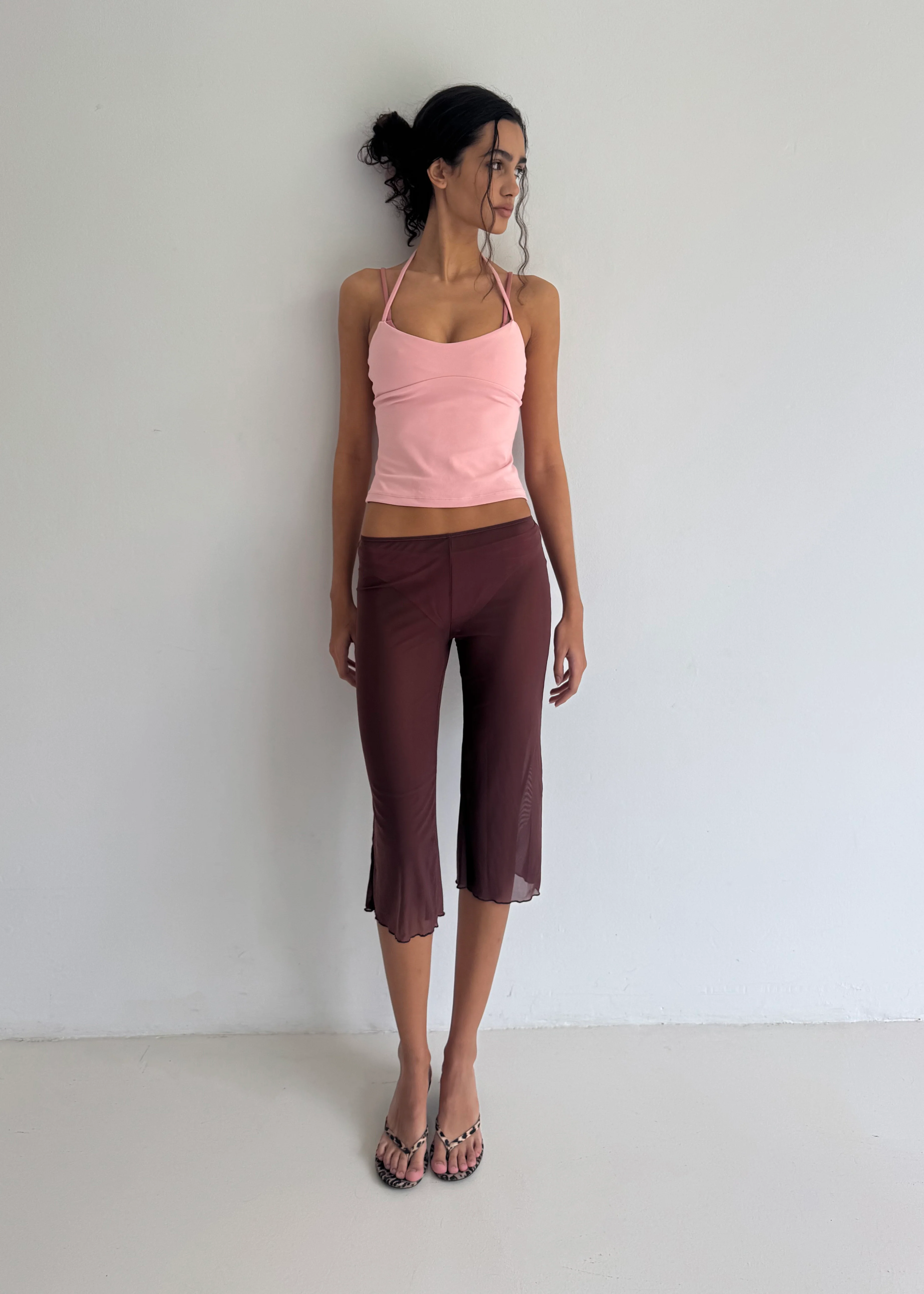 CAPRI MESH PANTS - BROWN - Image 6