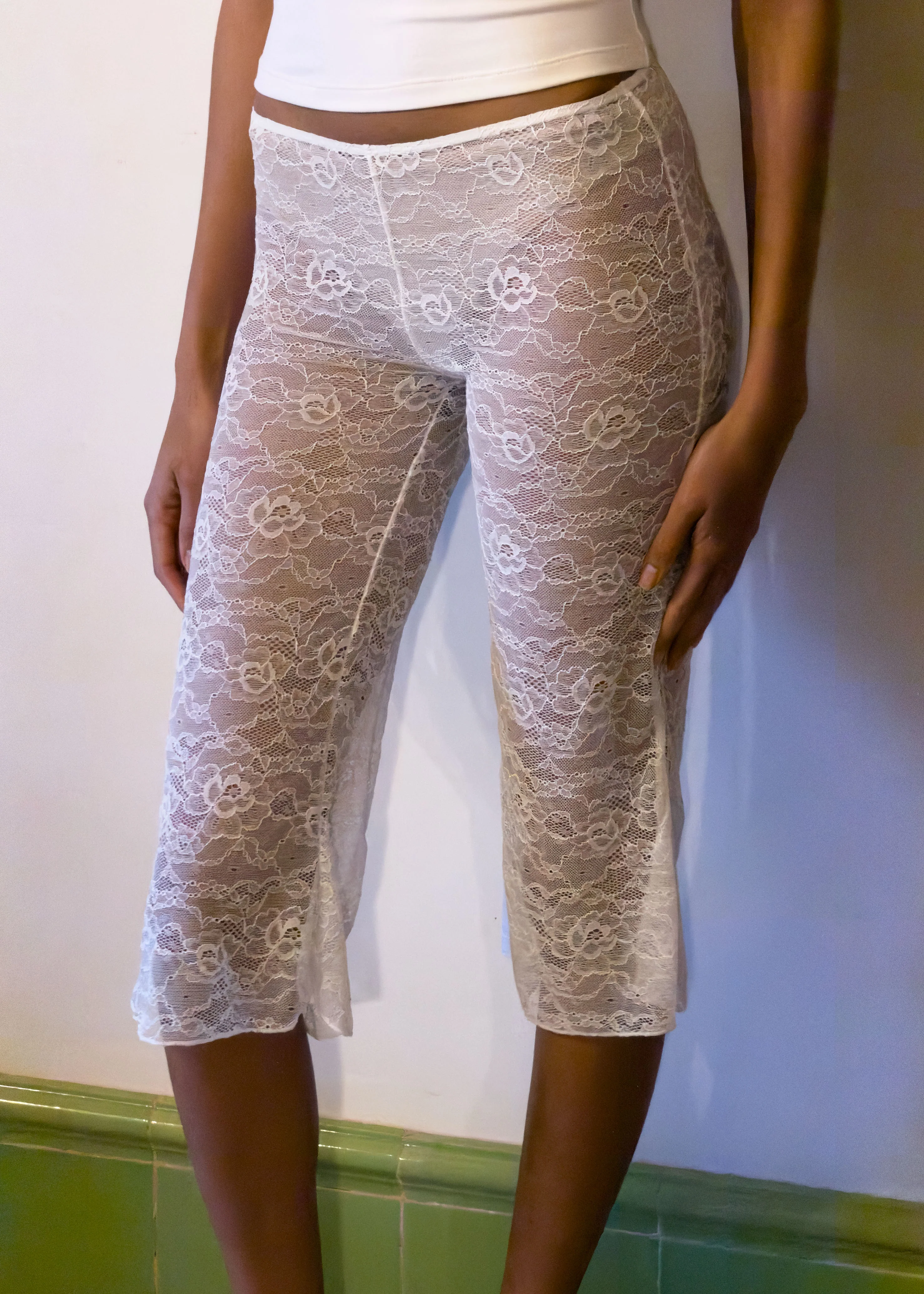 CAPRI LACE PANTS - IVORY - Image 7