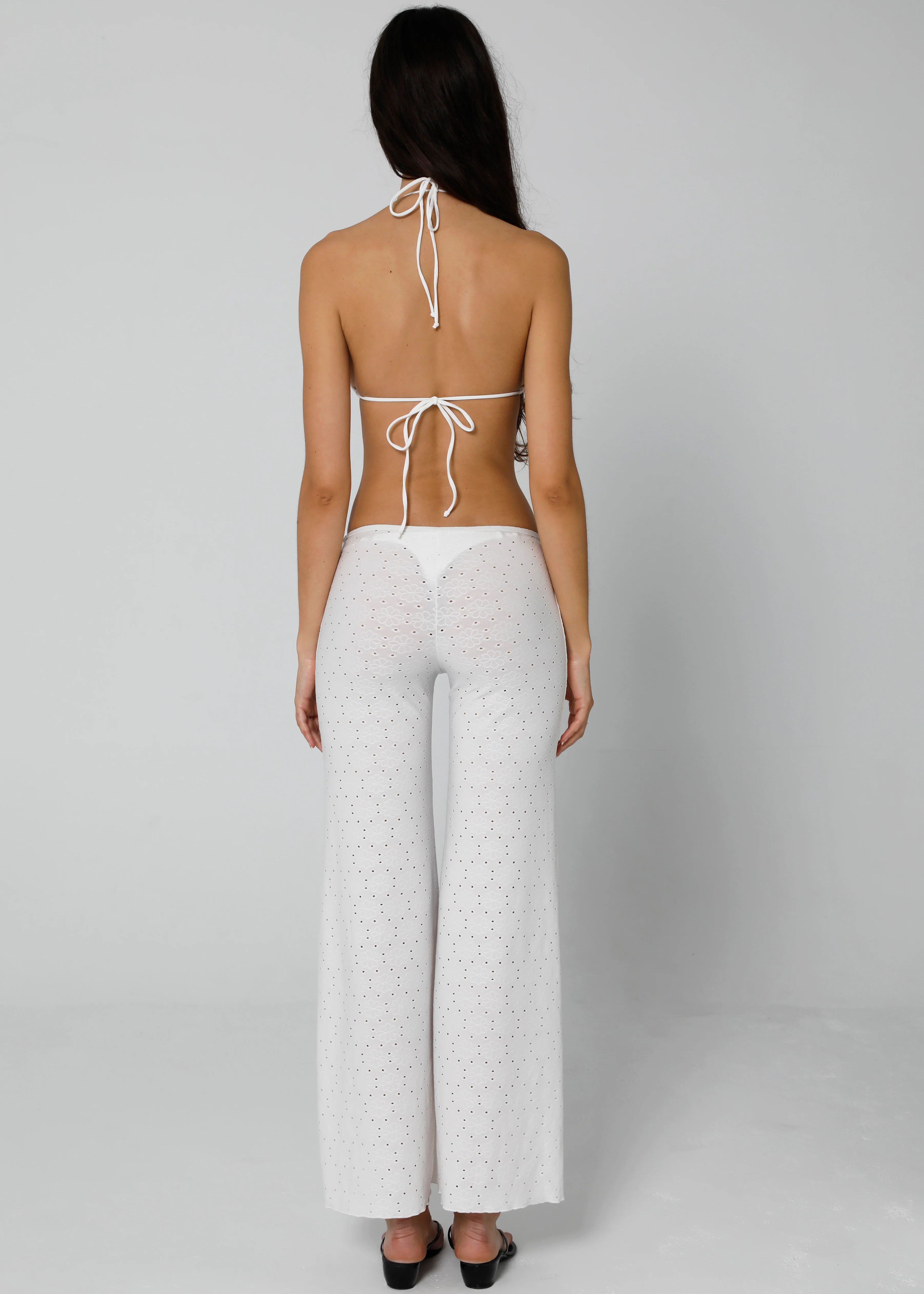 EYELET PANTS - WHITE - Image 2